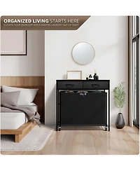 Sorbus Dresser with 3 Section Laundry Hamper and 2 Drawers for Room Organization
