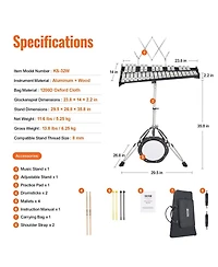 Yobtop 32 Note Glockenspiel Xylophone