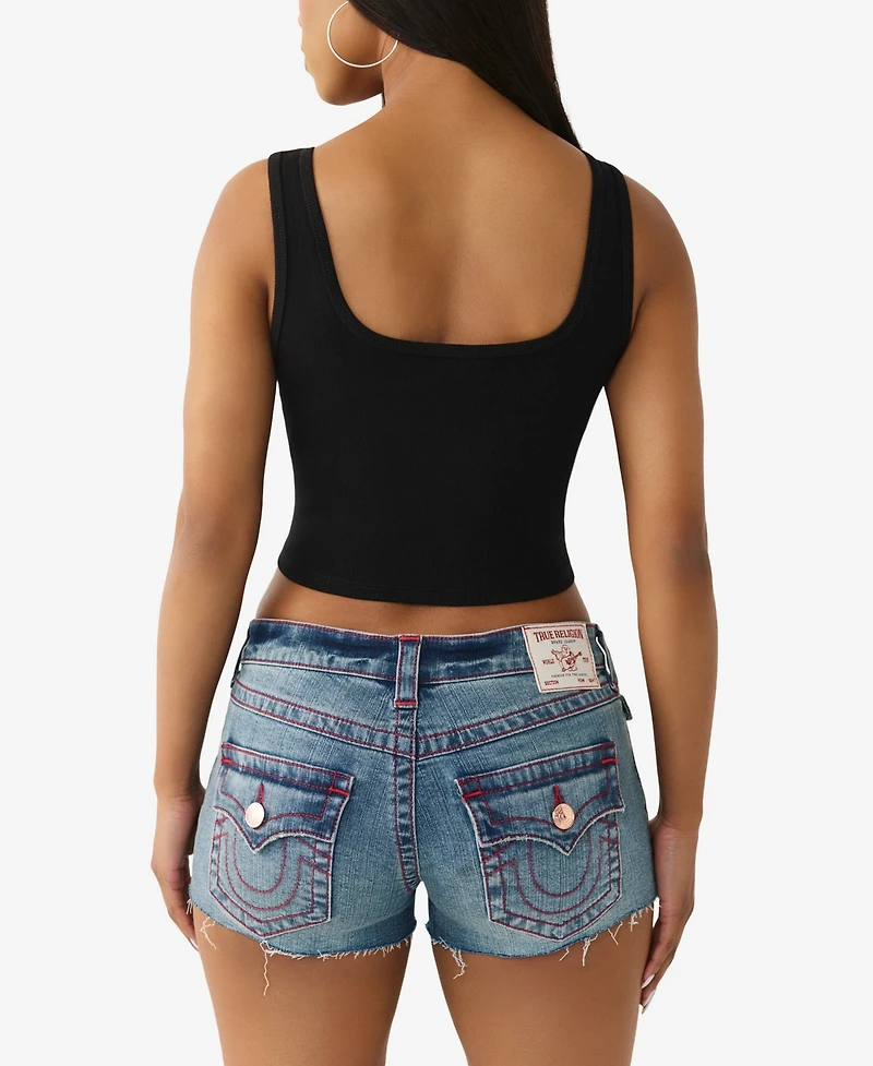 True Religion Women's Crystal Handkerchief Tank Top