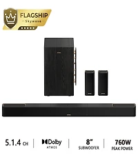 Ultimea Skywave Series 5.1.4ch Wireless Surround Sound System, 760W Dolby Atmos Sound Bar with 8" Subwoofer,2 Wireless Surround Speakers