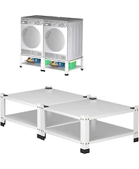 homfan Heavy Duty Storage Shelf, Metal Stand with Storage Tier for Laundry Room or Garage – Set of 2