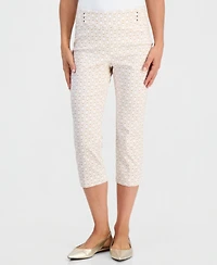Jm Collection Petite Chain Rivet Capri Pull-On Mid-Rise Capris, Macy's Exclusive