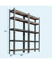 homfan Set of 2 Storage Shelves, Heavy Duty Metal Shelving Unit with Adjustable Shelves for Basement, Warehouse, Pantry, Closet, Kitchen