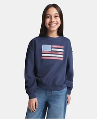Tommy Hilfiger Girls' 7-16 Embroidered Long-Sleeve Sweatshirt