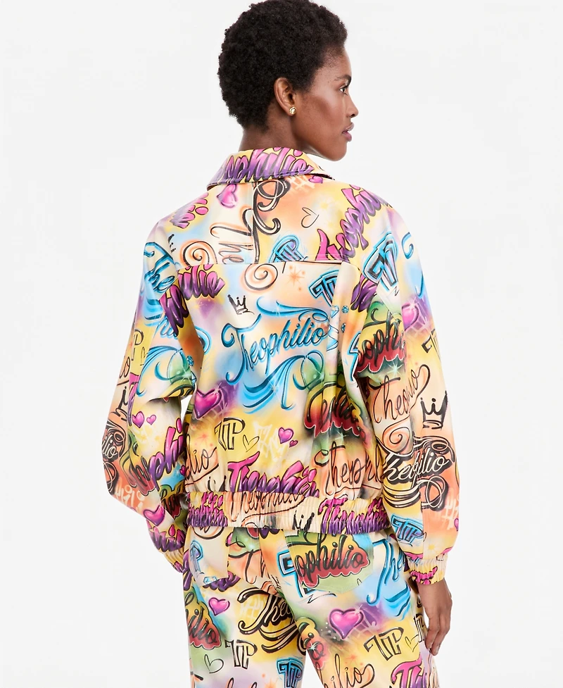 Theophilio X Macy's Women's Printed Faux-Leather Jacket, Exclusive
