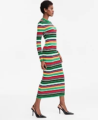 Theophilio X Macy's Women's Long-Sleeve Ribbed Striped Sweater Dress, Exclusive