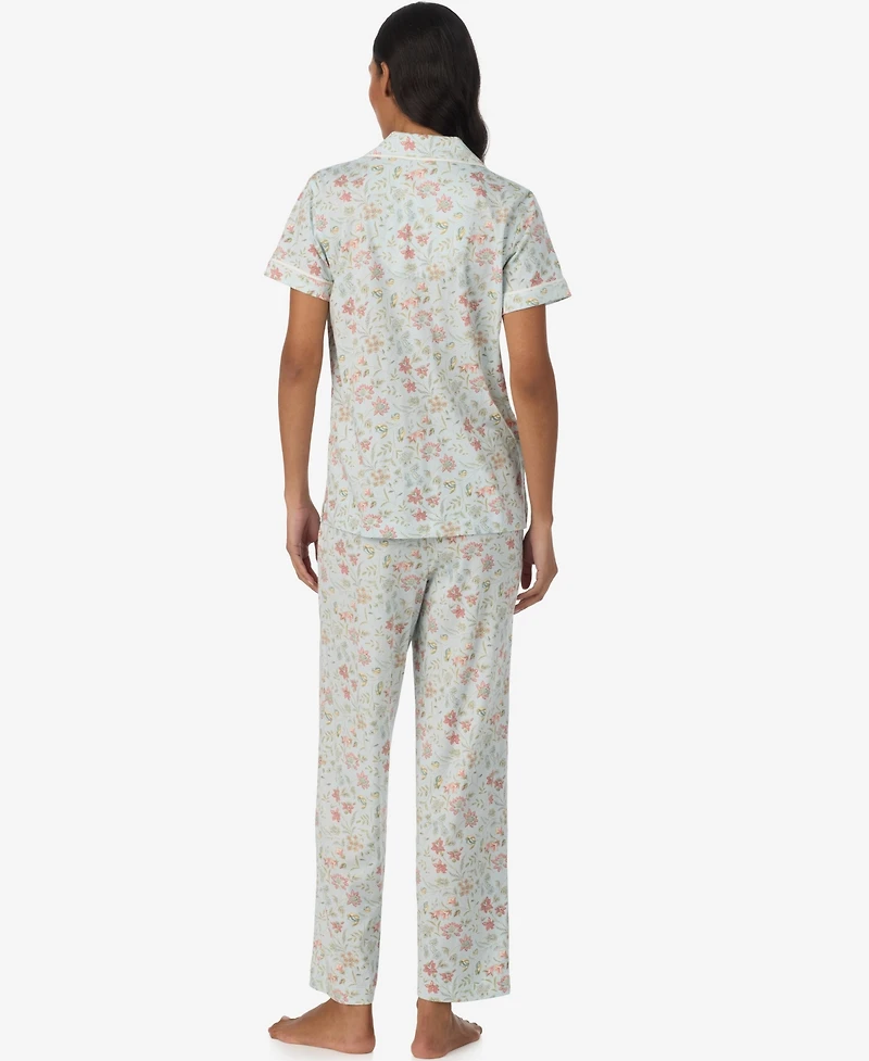 Lauren Ralph Women's Short-Sleeve Shirt & Pants, 2-Piece Pajama Set