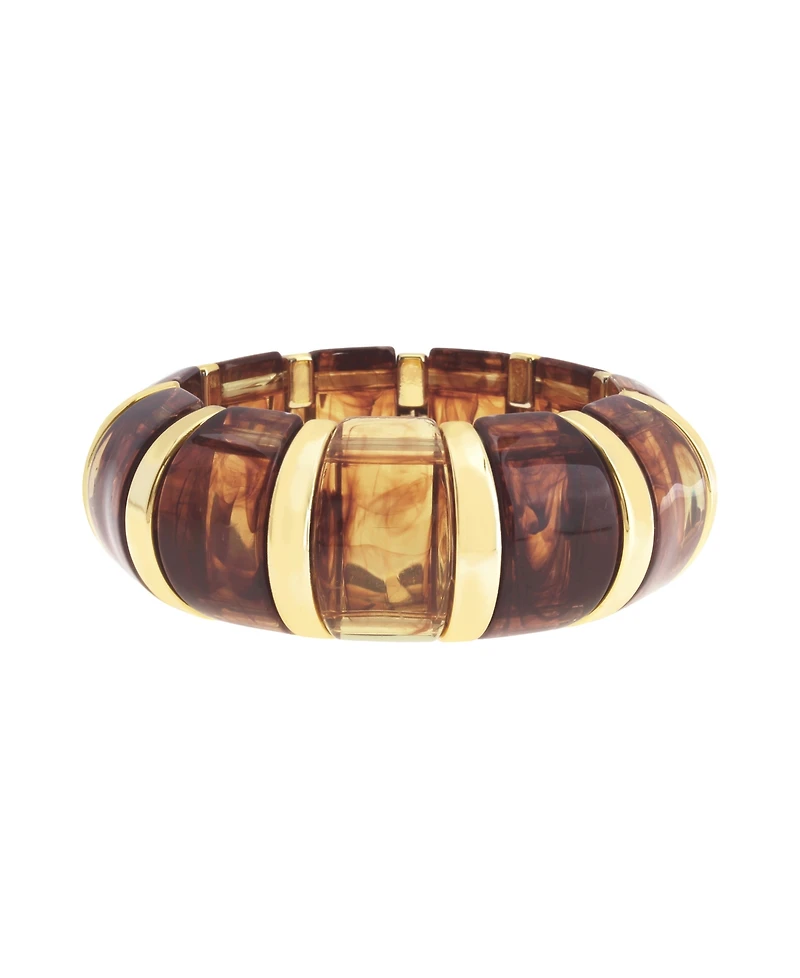 Steve Madden Brown Boho Resin Stretch Bracelet