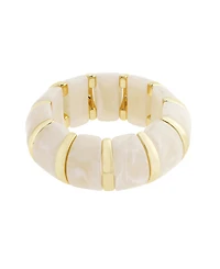 Steve Madden Cream Boho Resin Stretch Bracelet
