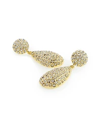 Steve Madden Faux Stone Boho Pave Double Drop Earrings
