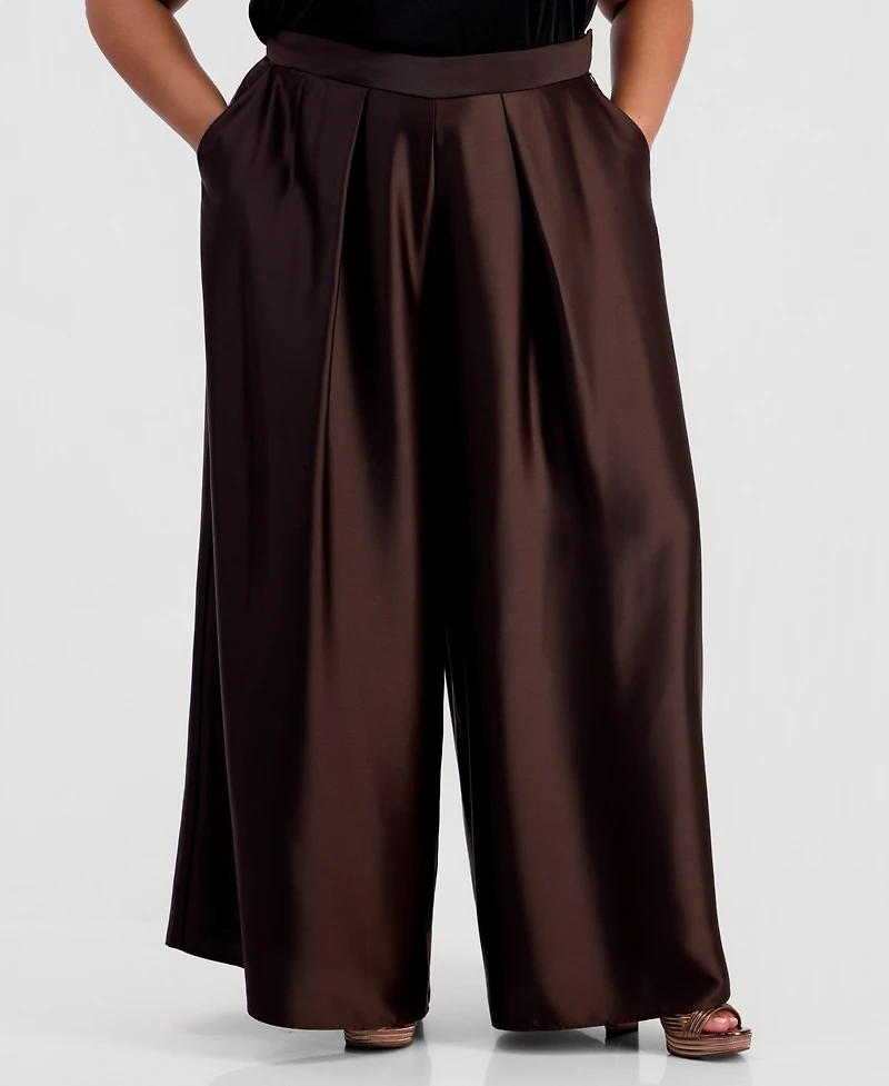 Muse Plus Pleated Wide-Leg Pants