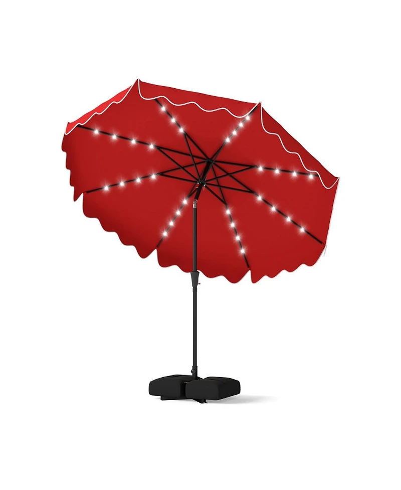 Gouun 10-Foot Solar Led Patio Umbrella with Weighted Base