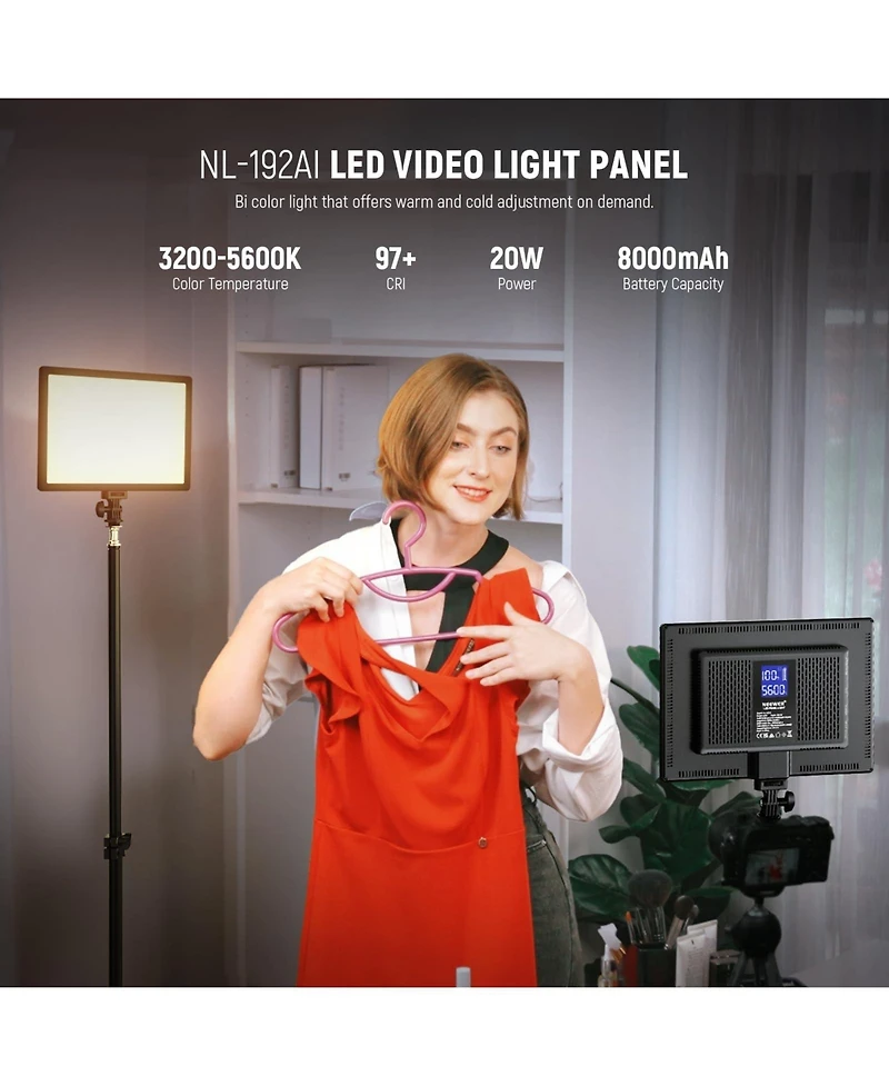 Neewer Led Video Light with 192 Led, 20W, 4000mAh
