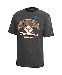Champion Big Boys and Girls Dark Heather Gray Texas Longhorns 2026 Ncaa Softball Women's College World Series s Locker Room T-Shirt