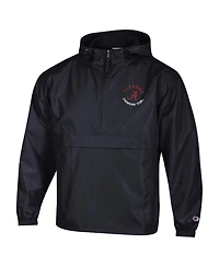 Champion Men's Black Alabama Crimson Tide Packable Hooded Windbreaker Half-Zip Jacket