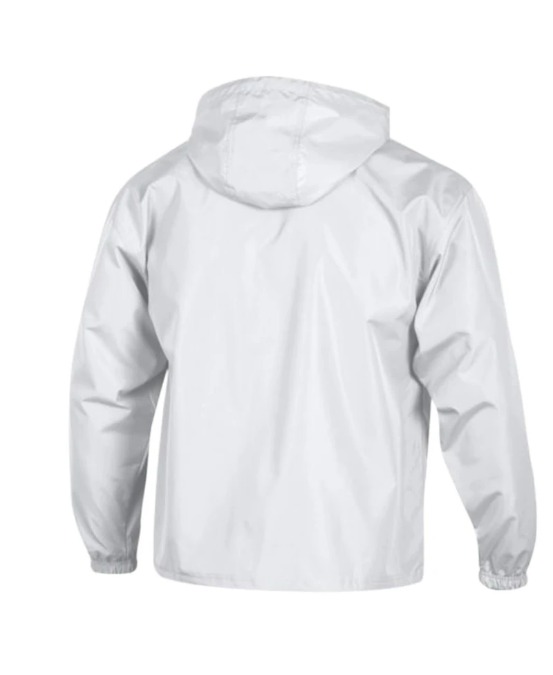 Champion Men's White Duke Blue Devils Cloud Packable Half-Zip Hooded Jacket