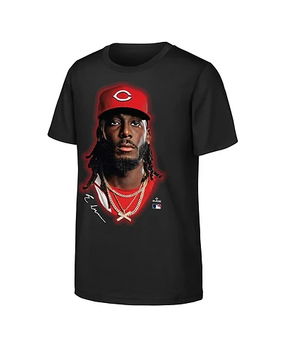 Outerstuff Big Boys and Girls Elly De La Cruz Black Cincinnati Reds Headliner T-Shirt