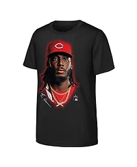 Outerstuff Big Boys and Girls Elly De La Cruz Black Cincinnati Reds Headliner T-Shirt