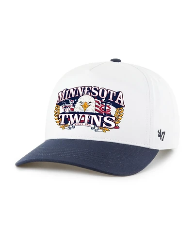 '47 Brand Men's White/Navy Minnesota Twins Americana Eagle Hitch Adjustable Hat