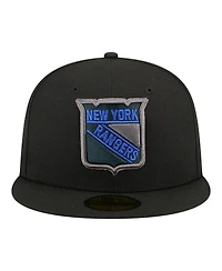 New Era Men's Black York Rangers Color Pop 59FIFTY Fitted Hat