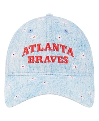 New Era Women's Light Blue Atlanta Braves Daisy All Over 9TWENTY Adjustable Hat