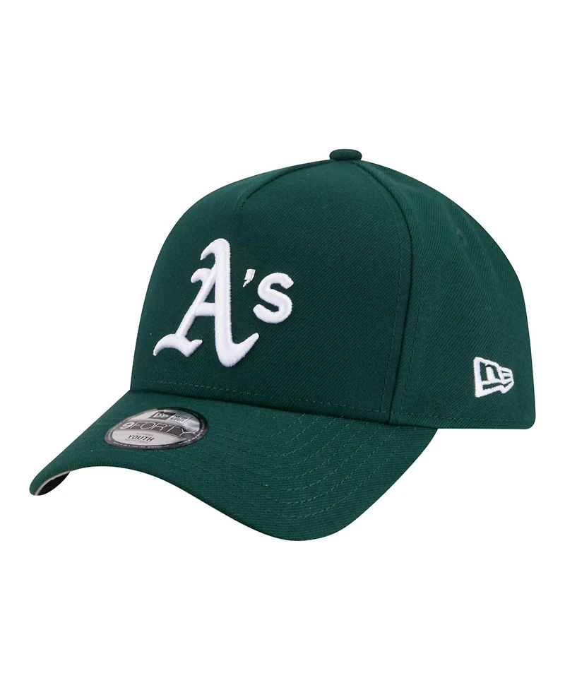 New Era Big Boys and Girls Green Athletics 9FORTY A-Frame Adjustable Hat