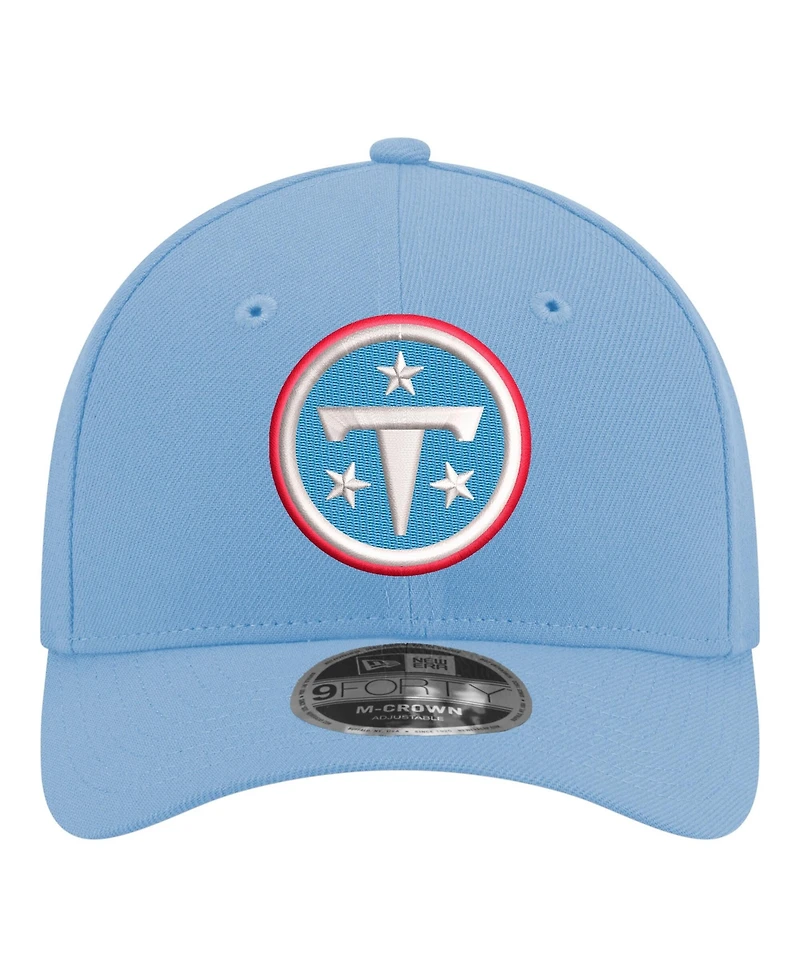 New Era Men's Light Blue Tennessee Titans Primary Logo 9FORTY M-Crown Adjustable Hat