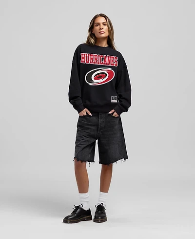 Mitchell & Ness Women's Black Carolina Hurricanes Core Oversized Sweatshirt