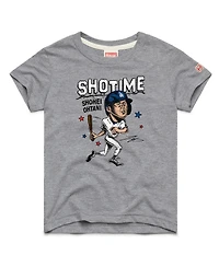 Homage Big Boys and Girls Shohei Ohtani Gray Los Angeles Dodgers Caricature Tri-Blend T-Shirt