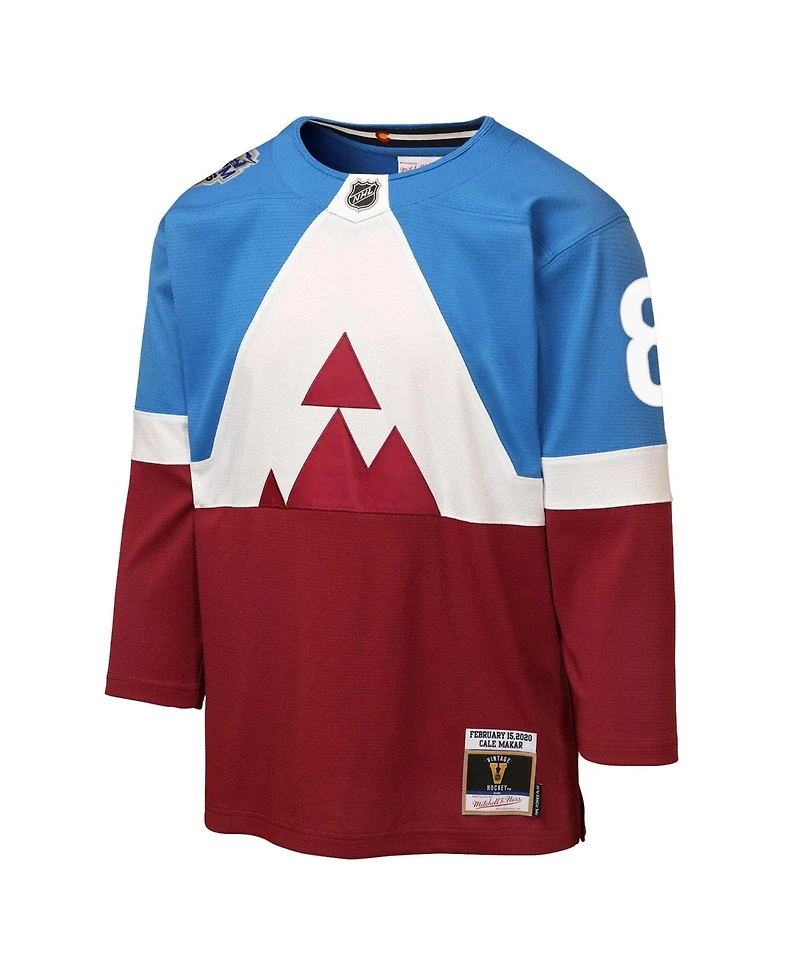 Mitchell & Ness Big Boys and Girls Cale Makar Blue/Burgundy Colorado Avalanche 2020 Stadium Series Power Play Jersey