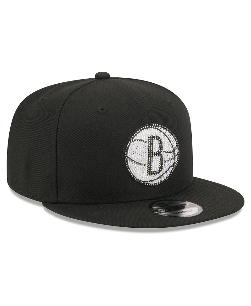 New Era Men's Black Brooklyn Nets 2026 Nba Draft Crystal 9FIFTY Snapback Hat