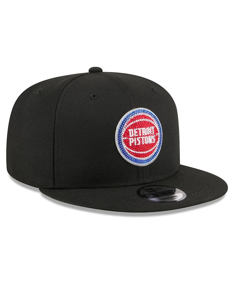 New Era Men's Black Detroit Pistons 2026 Nba Draft Crystal 9FIFTY Snapback Hat