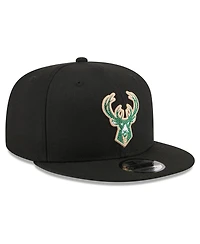 New Era Men's Black Milwaukee Bucks 2026 Nba Draft Crystal 9FIFTY Snapback Hat