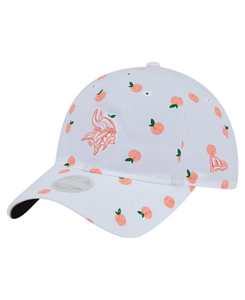 New Era Women's White Minnesota Vikings Fruit Pattern 9TWENTY Adjustable Hat