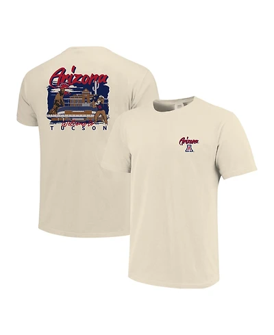 Image One Men's Natural Arizona Wildcats Comfort Colors Hand-Drawn Campus Stack T-Shirt
