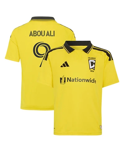 Adidas Big Boys and Girls Wessam Abou Ali Yellow Columbus Crew 2026 The Crafted for Excellence Kit Replica Jersey