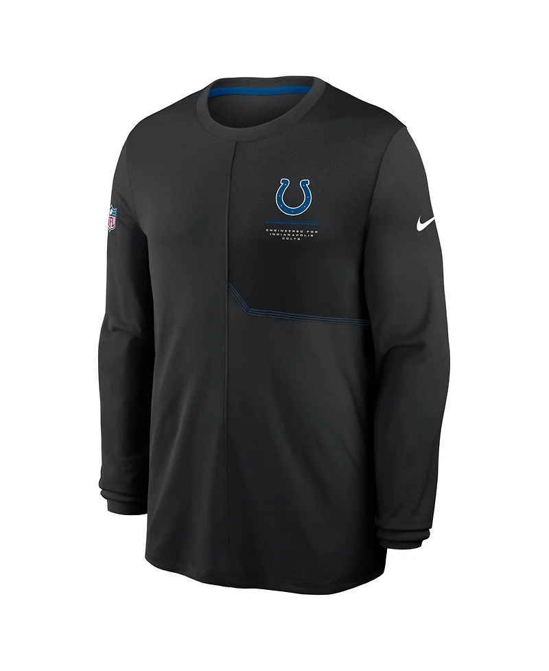 Nike Men's Black Indianapolis Colts Sideline Coaches Uv Dri-fit Long Sleeve Shirt