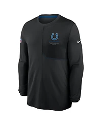 Nike Men's Black Indianapolis Colts Sideline Coaches Uv Dri-fit Long Sleeve Shirt