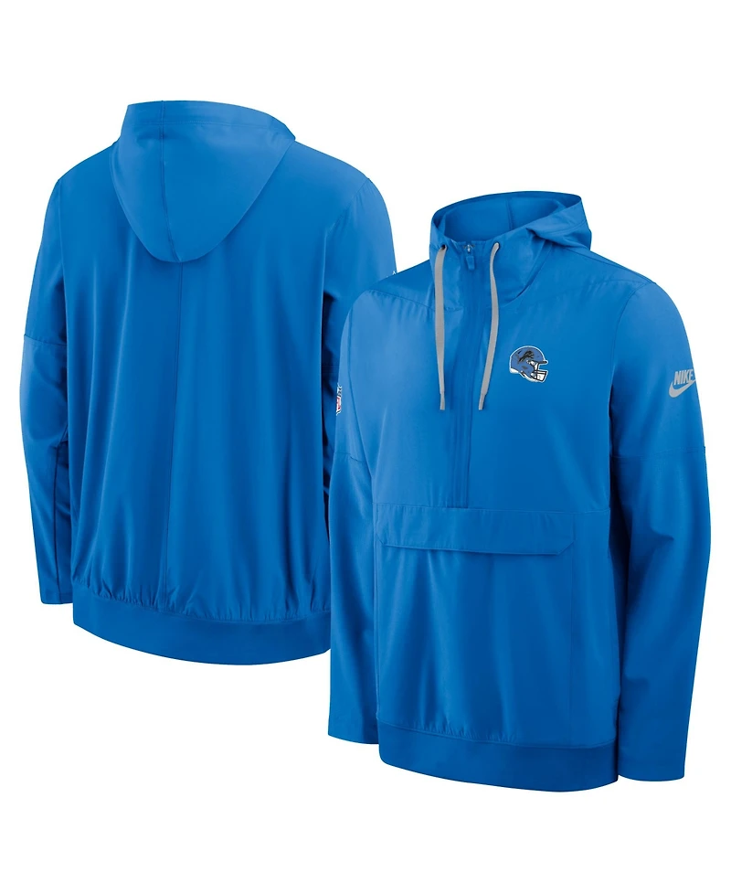 Nike Men's Blue Detroit Lions Alt Anorak Half-Zip Hooded Jacket