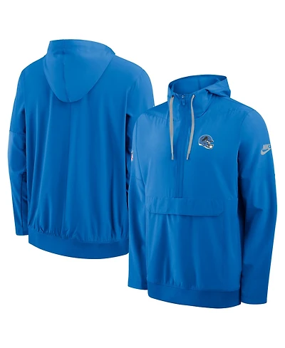 Nike Men's Blue Detroit Lions Alt Anorak Half-Zip Hooded Jacket