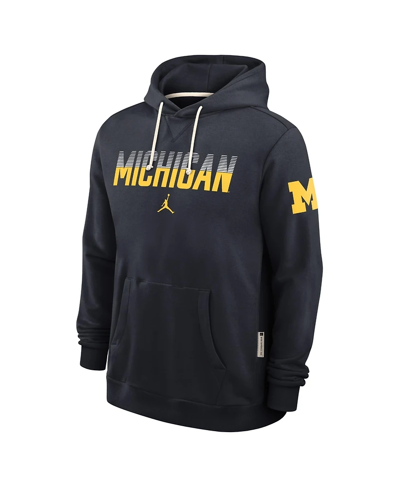 Jordan Men's Navy Michigan Wolverines 2026 Sideline Standard Issue Dri-fit Hoodie