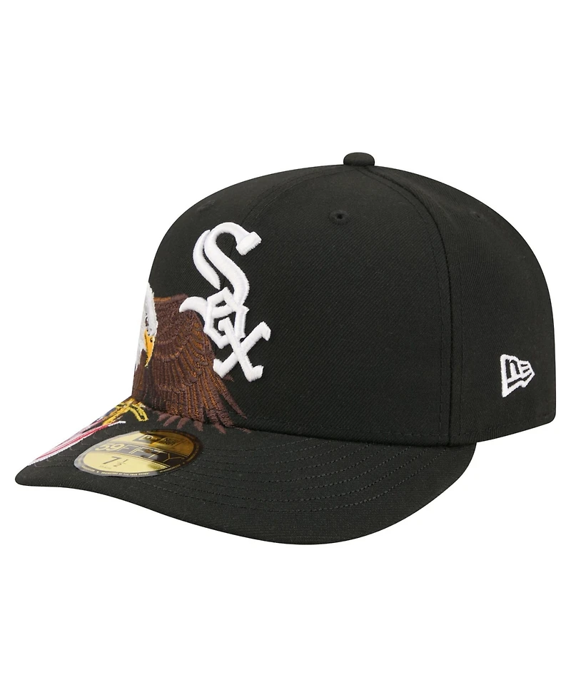 New Era Men's Black Chicago White Sox Americana Bald Eagle Pre-Curved 59FIFTY Fitted Hat