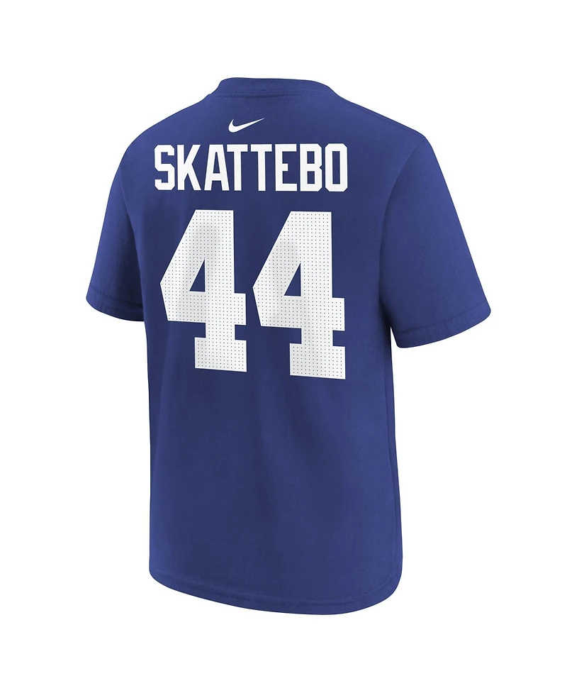 Nike Big Boys and Girls Cam Skattebo Royal New York Giants Name & Number T-Shirt
