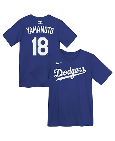 Nike Preschool Yoshinobu Yamamoto Rush Blue Los Angeles Dodgers Name & Number T-Shirt