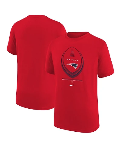 Nike Big Boys and Girls Red New England Patriots Icon Legend Dri-fit T-Shirt