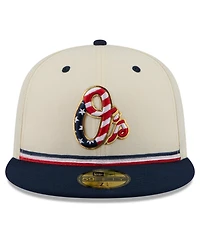 New Era Men's Cream/Navy Baltimore Orioles Usa 250 Fourth of July 59FIFTY Fitted Hat