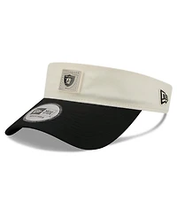 New Era Men's Cream/Black Las Vegas Raiders 2026 Nfl Training Camp Adjustable Visor Hat