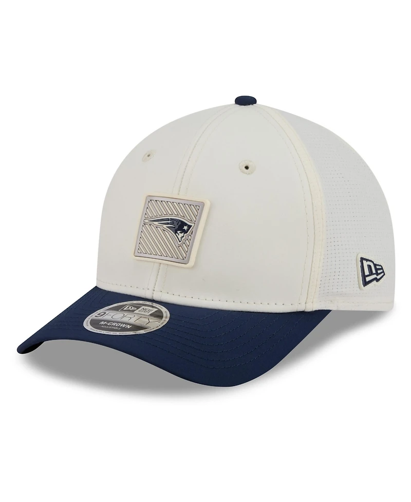New Era Men's Cream/Navy New England Patriots 2026 Nfl Training Camp 9FORTY Adjustable Hat