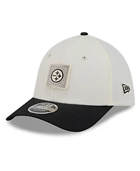 New Era Men's Cream/Black Pittsburgh Steelers 2026 Nfl Training Camp 39THIRTY Flex Hat