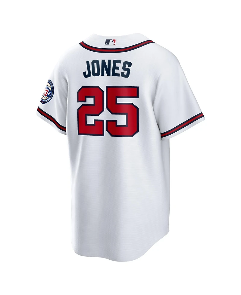 Nike Men's Andruw Jones White Atlanta Braves Home Replica 2026 Hall of Fame Patch Jersey